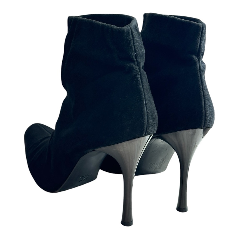 Bally Women's Suede Heeled Ankle Boots Black Size 9.5 - Picture 4 of 11
